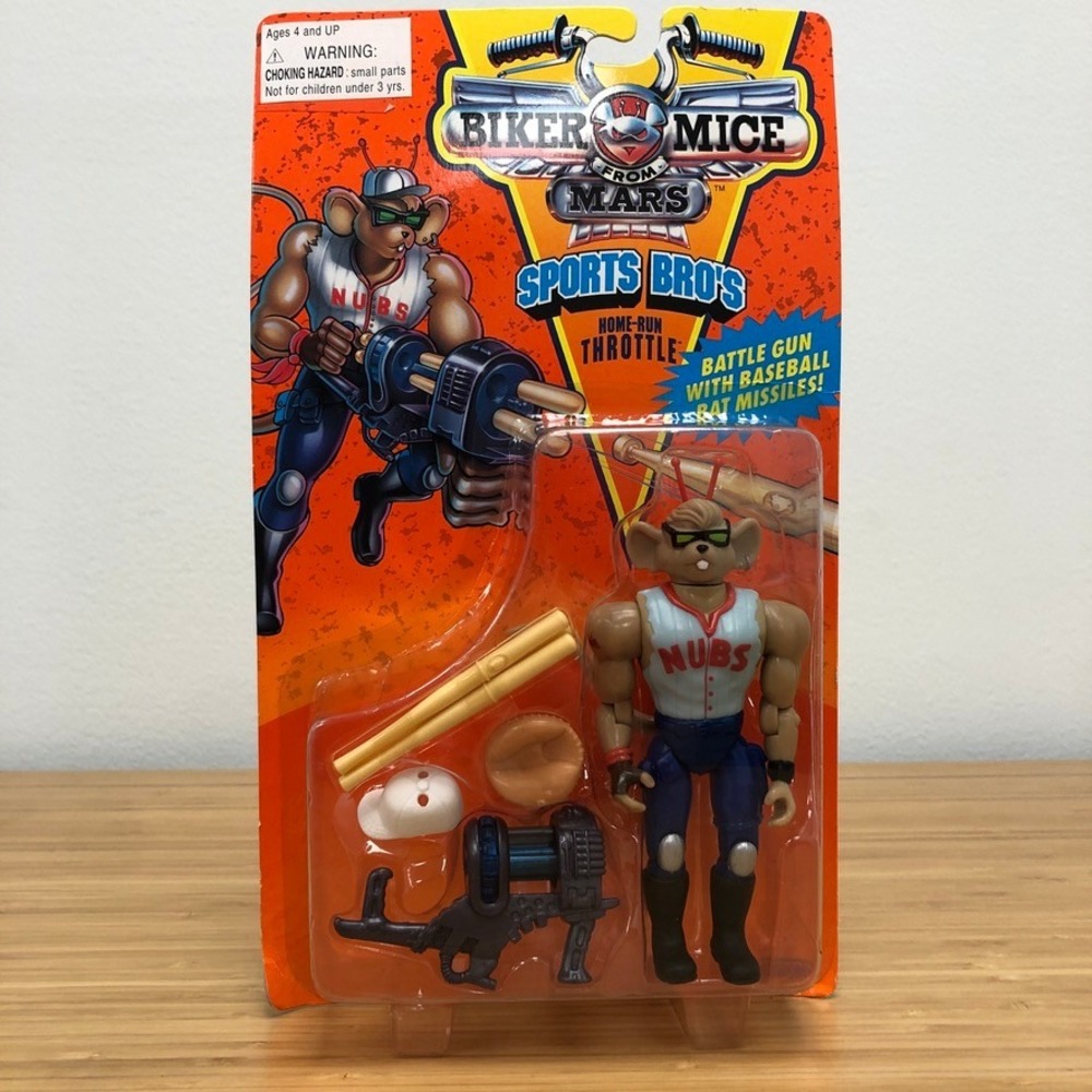 Galoob Biker Mice From Mars Action Figure Unisex Kids Orange Home-Run Throttle